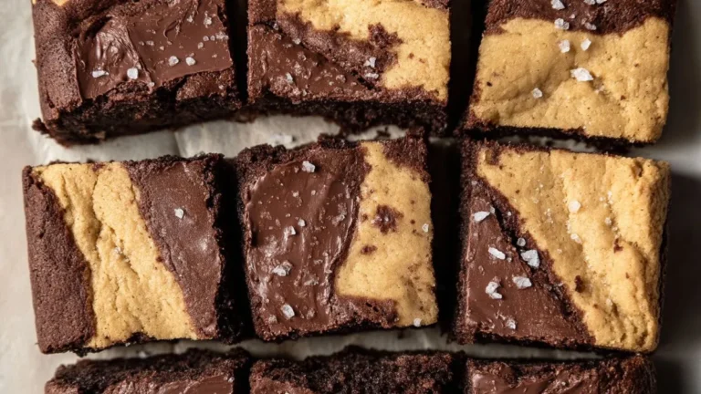 What is Brookie: 3 Easy Steps to Make This Irresistible Brownie-Cookie Dessert 8 Freshly baked brookie squares with a fudgy brownie base and a chewy cookie top, showcasing the perfect brookie recipe for any dessert lover.