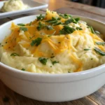 Cheesy Mashed Potatoes Recipe: Step-by-Step Guide for Perfect Creamy Mash 9 Final dish of cheesy mashed potatoes recipe with melted cheddar cheese and fresh parsley garnish, served in a white ceramic bowl