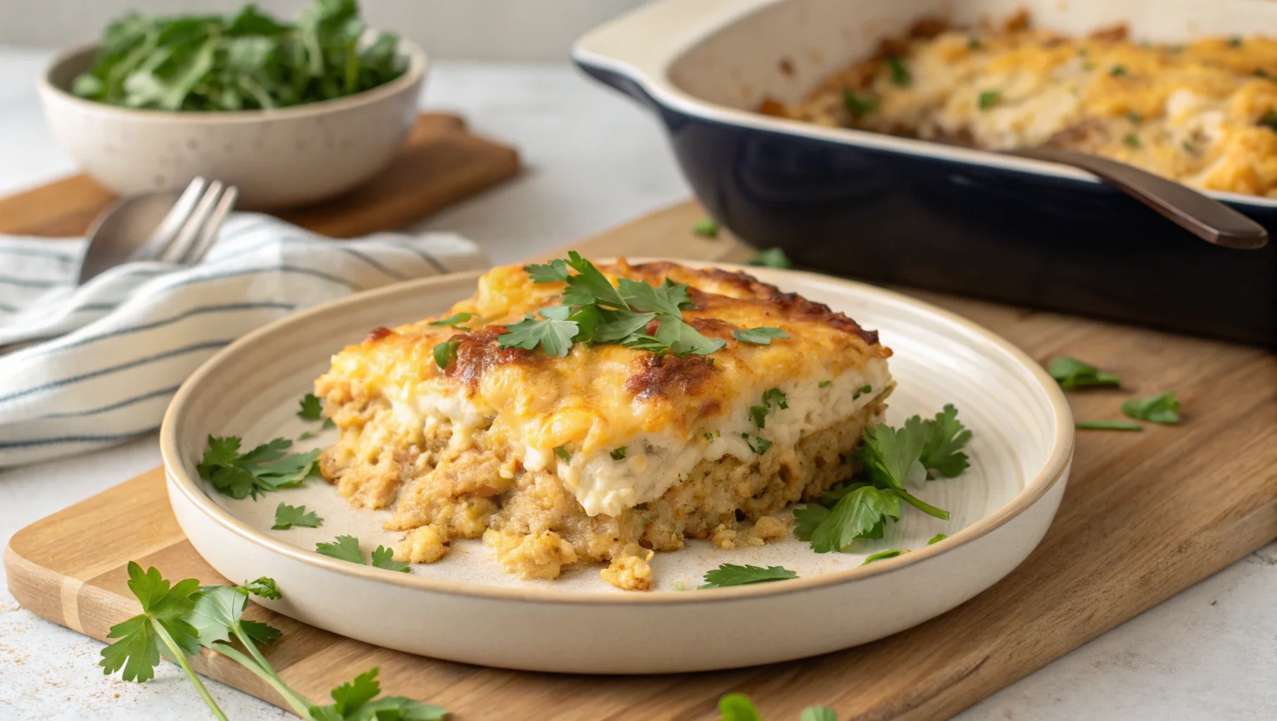 Delicious ground turkey keto casserole with melted cheese and cauliflower rice, a perfect low-carb and high-protein meal idea.