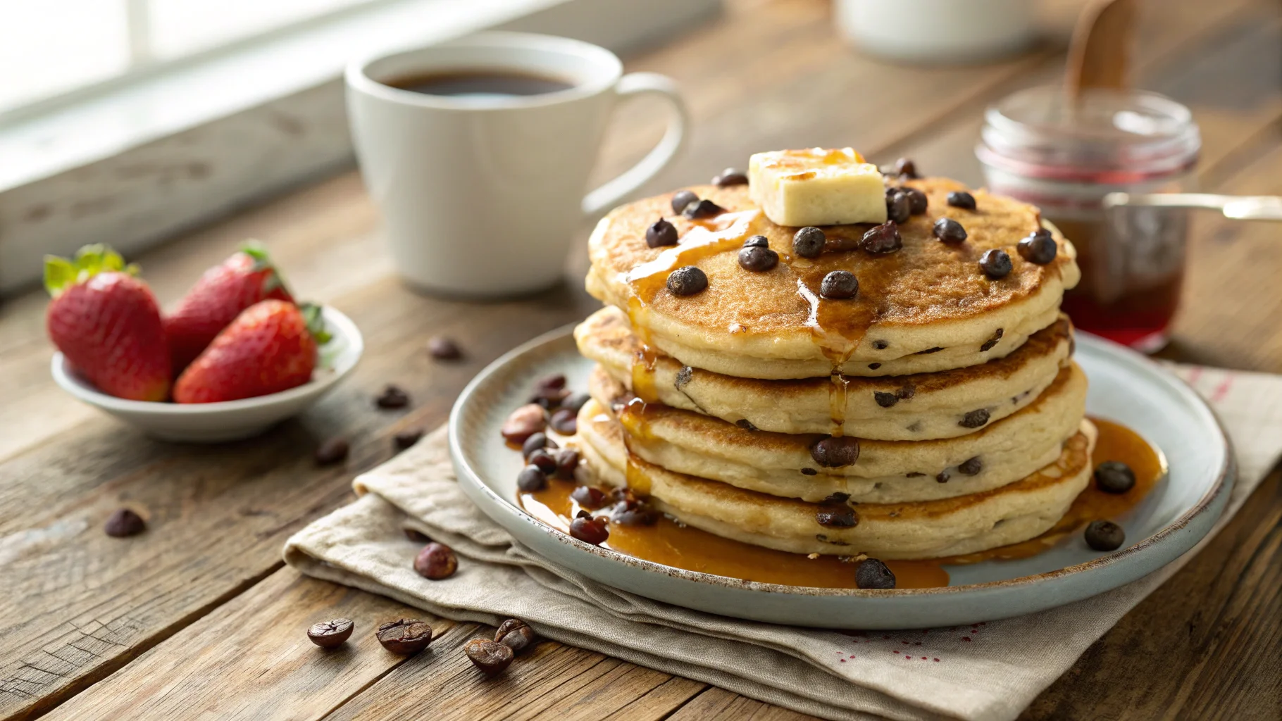 Home 4 Chocolate Chip Pancakes Recipe: 5-Minute Fluffy & Delicious Breakfast Treat
