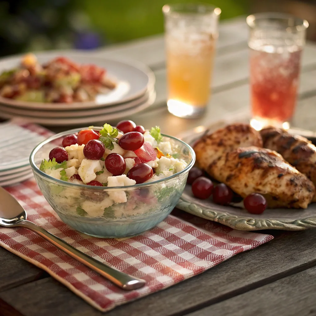 Chicken Salad Chick Grape Salad Recipe-step 2 Img Chicken Salad Chick grape salad served with BBQ